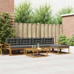 vidaXL Ensemble de canapés d'extérieur 6 Pièces Naturel et Anthracite