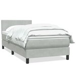 vidaXL Sommier à lattes de lit et matelas gris clair 90x210 cm velours