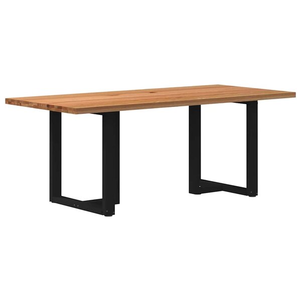vidaXL Table à manger marron clair bois de chêne massif rectangulaire