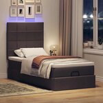 vidaXL Cadre de lit ottoman avec matelas marron foncé 90x190 cm tissu