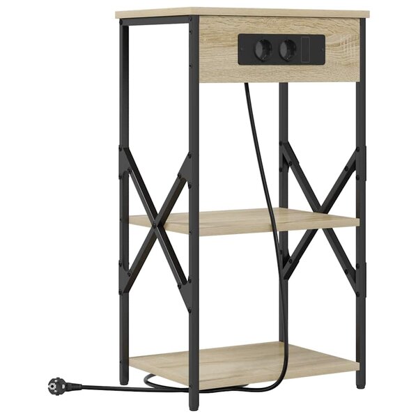 vidaXL Cabinet de chevet avec étagère Chêne Sonoma 41 x 31 x 76 cm