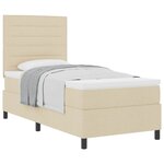 vidaXL Lit à ressorts avec matelas Crème 90 x 200 cm tissu