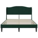 vidaXL Cadre de lit avec tête de lit Vert foncé 160 x 200 cm Velours