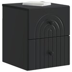 vidaXL Cabinet de chevet mural 2 Pièces Noir 33 x 34 5 x 40 cm