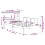 vidaXL Cadre de lit sans matelas 75x190 cm bois de pin massif