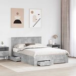 vidaXL Cadre de lit Gris béton 160 x 200 cm Bois d'ingénierie