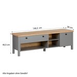 Meuble TV en Bois Gris 146 5 cm