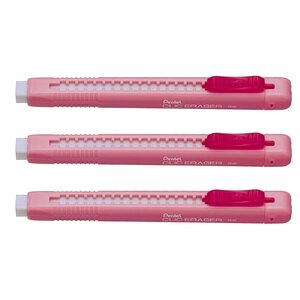Stylo gomme CLIC ERASER  Corps Rose x 3 PENTEL