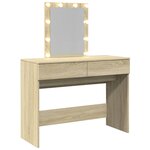 vidaXL Coiffeuse avec LED chêne sonoma 100x40x130 cm