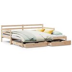 vidaXL Lit de jour avec gigogne et tiroirs sans matelas 90x200 cm