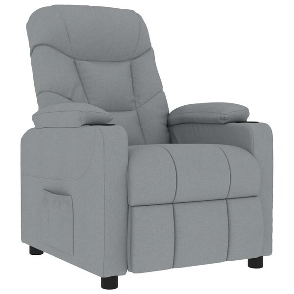 vidaXL Fauteuil de massage Gris clair Tissu