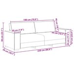 vidaXL Canapé à 3 places Gris foncé 220x78x84 cm Velours