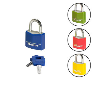 9131EURDCOL Cadenas à Clé en Aluminium Massif recouvert de Vinyle Couleur Aléatoire