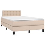 vidaXL Sommier à lattes de lit avec matelas LED Cappuccino 120x200 cm