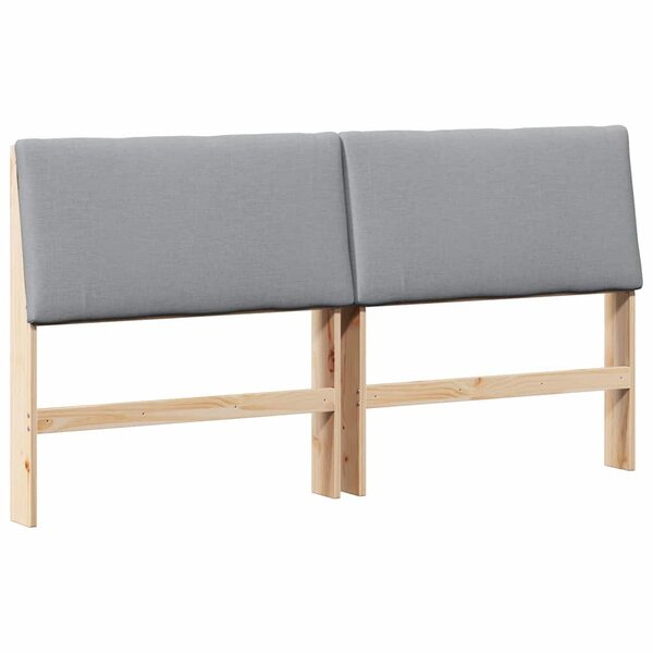 vidaXL Tête de lit capitonnée Gris clair 200 cm Pin massif