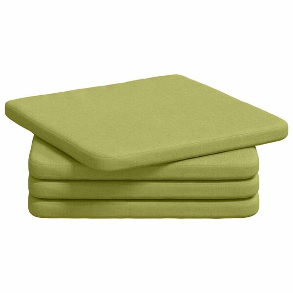 vidaXL Coussins de siège 4 Pièces Vert clair 40 x 40 x 3 cm tissu