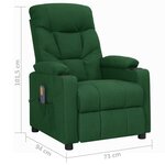 vidaXL Fauteuil de massage Vert foncé Tissu