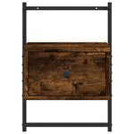 vidaXL Table de chevet murale chêne fumé 35x30x51 cm cm