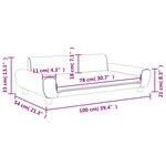 vidaXL Canapé pour enfants gris clair 100x54x33 cm velours