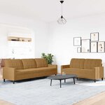 vidaXL Ensemble de canapés 2 Pièces avec coussins Marron Velours