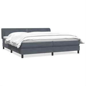 vidaXL Sommier à lattes de lit et matelas gris foncé 180x210cm velours