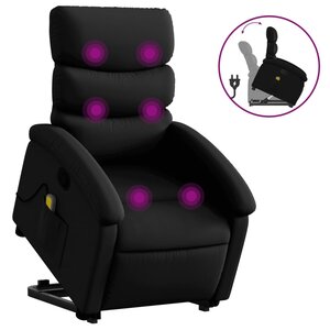 vidaXL Fauteuil inclinable de massage Noir Similicuir