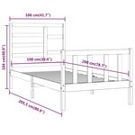 vidaXL Cadre de lit Blanc Bois de pin massif 100x200 cm