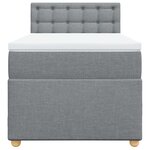 vidaXL Sommier à lattes de lit avec matelas Gris clair 90x200 cm Tissu
