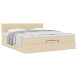 VidaXL Cadre de lit ottoman avec matelas crème 200x200 cm tissu