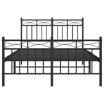 vidaXL Cadre de lit métal sans matelas avec pied de lit noir 120x190cm