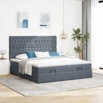 VidaXL Cadre de lit ottoman avec matelas gris foncé 180x200cm velours
