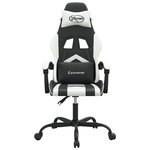 vidaXL Chaise de jeu Noir et blanc Similicuir