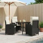 vidaXL Ensemble de Tables Basses 5 pc Noir et blanc crème
