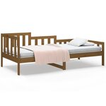 vidaXL Lit de jour Marron miel 90x190 cm Bois de pin massif