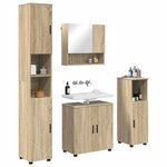 vidaXL Ensemble de mobilier de salle de bain 4 Pièces Chêne Sonoma