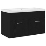 vidaXL Cabinet de salle de bain Chêne noir 80 x 38 5 x 46 cm