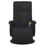 vidaXL Fauteuil de massage pivotant Noir 71 x 90 x 105 cm Simili cuir
