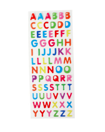 Stickers époxy Lettre alphabet 73 pièces
