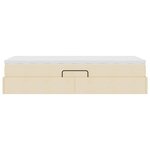 vidaXL Lit avec rangement et matelas Crème 100 x 200 cm Polyester