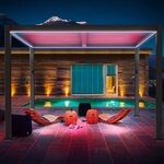 Pergola bioclimatique led sydney gris aluminium 3x3m