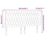 vidaXL Tête de lit avec oreilles Rose 203x23x118/128 cm Velours