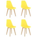 vidaXL Chaises à manger lot de 4 jaune plastique