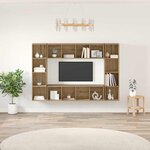 vidaXL Ensemble meuble TV 4 Pièces Marron 37 x 37 x 142 5 cm