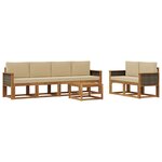 vidaXL Ensemble de canapés d'extérieur avec coussin 6 Pièces Naturel