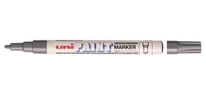 Marqueur PAINT Marker PX21 Pte conique fine 0,8 - 1,2mm Gris UNI-BALL