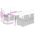 vidaXL Ensemble à manger de jardin coussins 5 Pièces mélange beige rotin