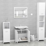 vidaXL Ensemble de meubles de salle de bain Blanc Bois d'ingénierie