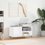 vidaXL Armoire à disques blanc brillant 85x38x48 cm bois d'ingénierie