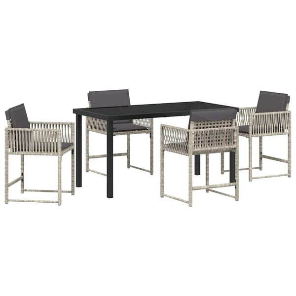 vidaXL Ensemble de salle à manger pour jardin 5 Pièces Gris clair
