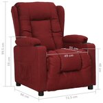vidaXL Fauteuil inclinable Rouge bordeaux Tissu